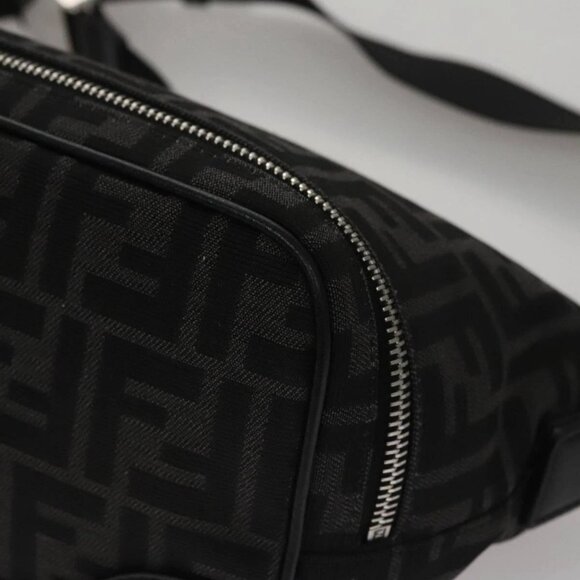 FENDI Zucca Canvas Shoulder Bag Black Auth FF3878AV - Picture 5 of 16